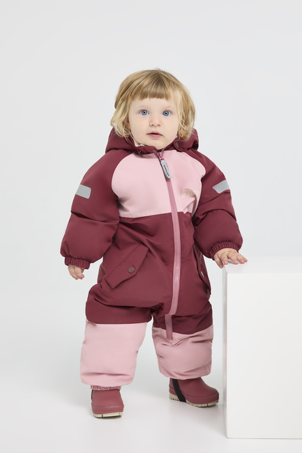Nordbjørn Fernie Babyoverall, Silver Pink/Oxblood Red