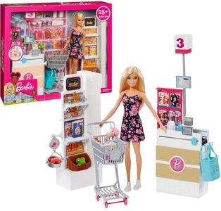 Barbie Supermarket Med Docka