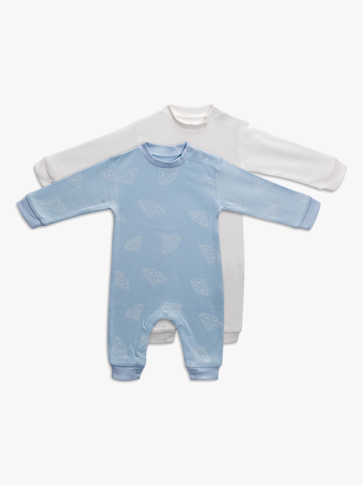 Tiny Treasure Maxime Jumpsuit  2-Pack, Baby Blue