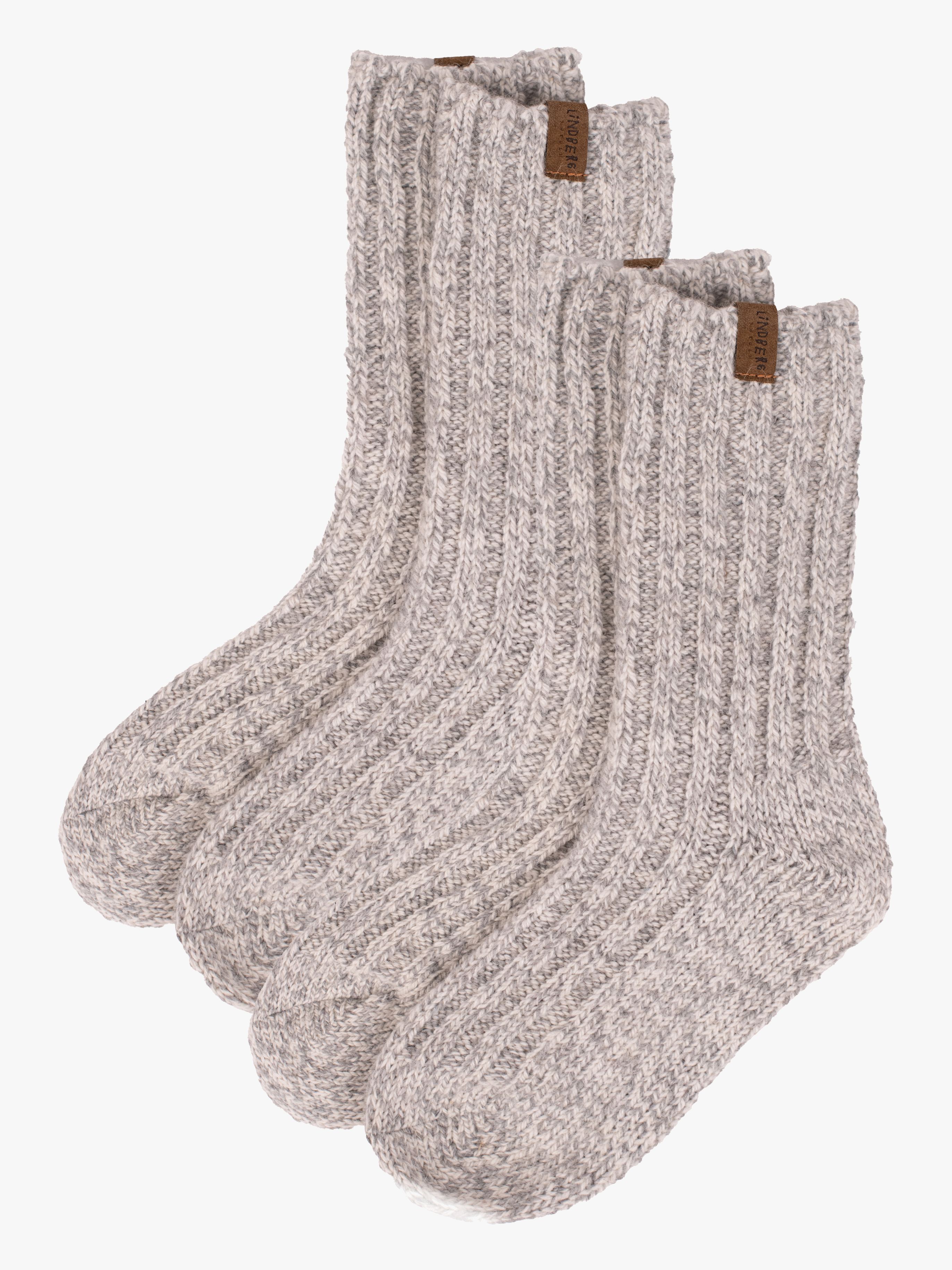 Lindberg Ragge Sockor 2-Pack Ullmix, Grey Melange, 40-42