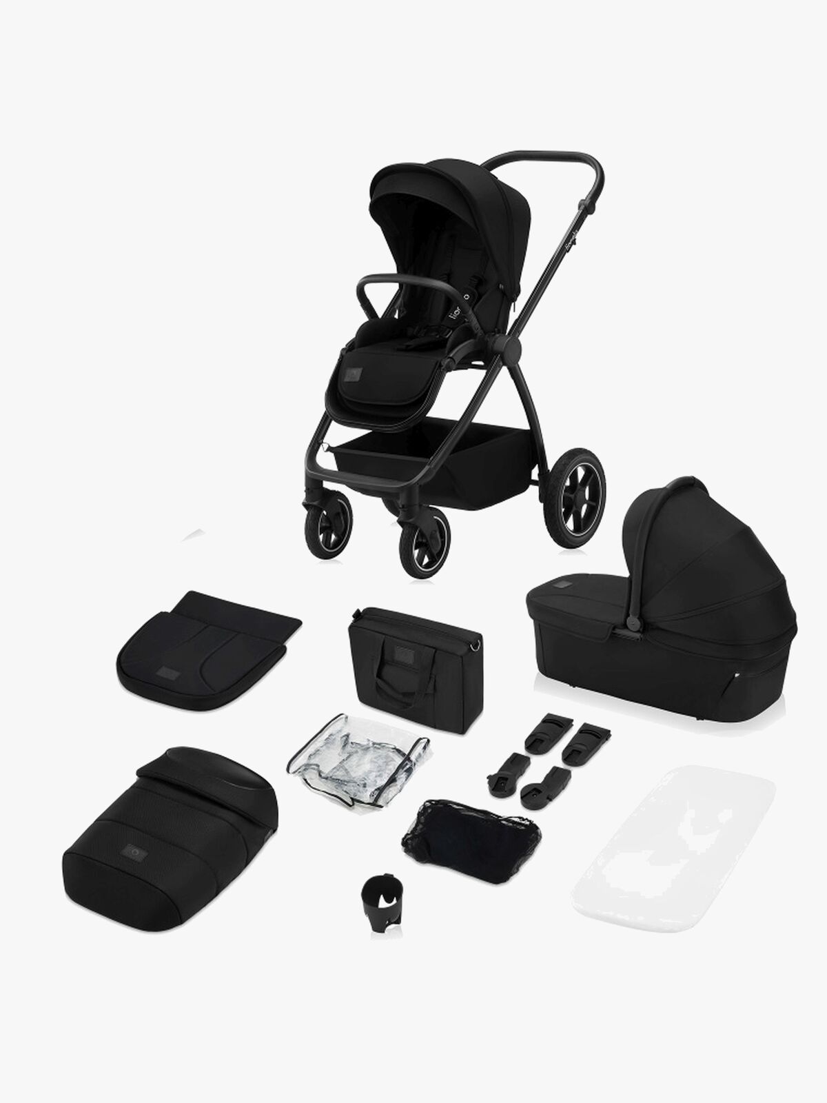 Lionelo Meril 2-in-1 Duovagn, Black Onyx