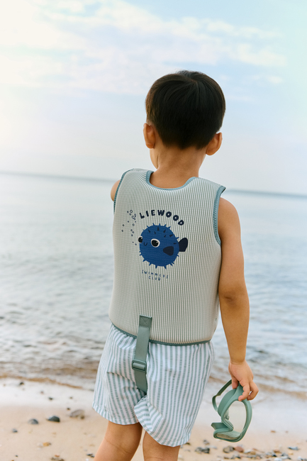 LIEWOOD Duke Stripe Badshorts, Stripe Peppermint/Crisp white