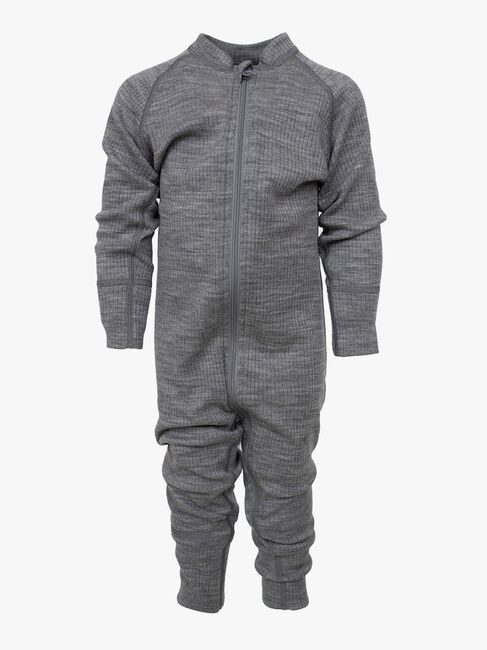 Lindberg Rib Merino Underställsoverall Merinoull, Grey Melange