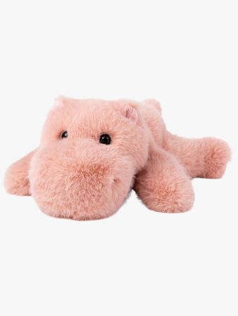 Teddykompaniet Gosedjur Liggande Flodhäst 30 cm, Rosa