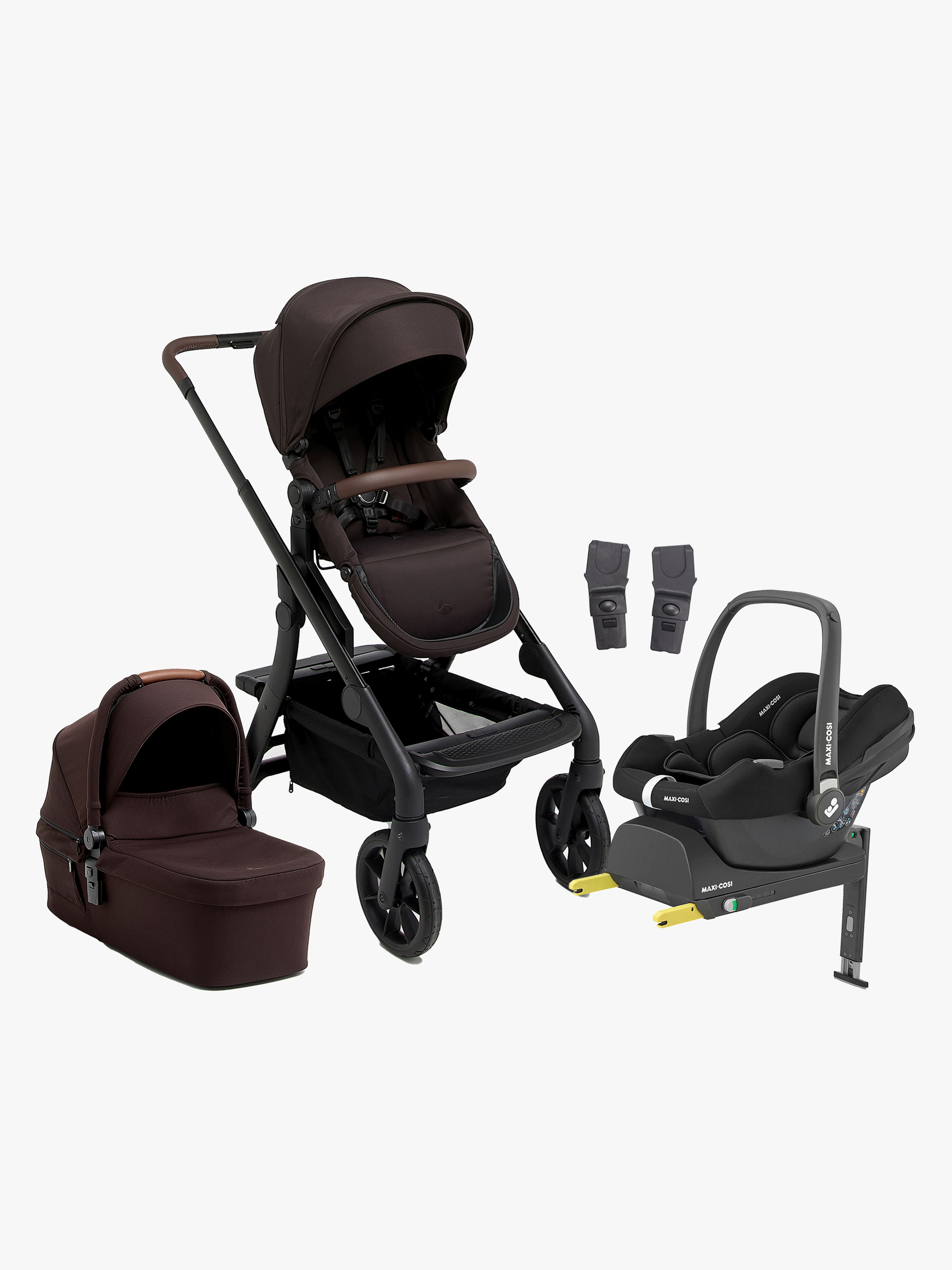 Beemoo Pro Max Duovagn &  Maxi-Cosi CabrioFix i-Size Babyskydd inkl. Bas, Espresso Brown