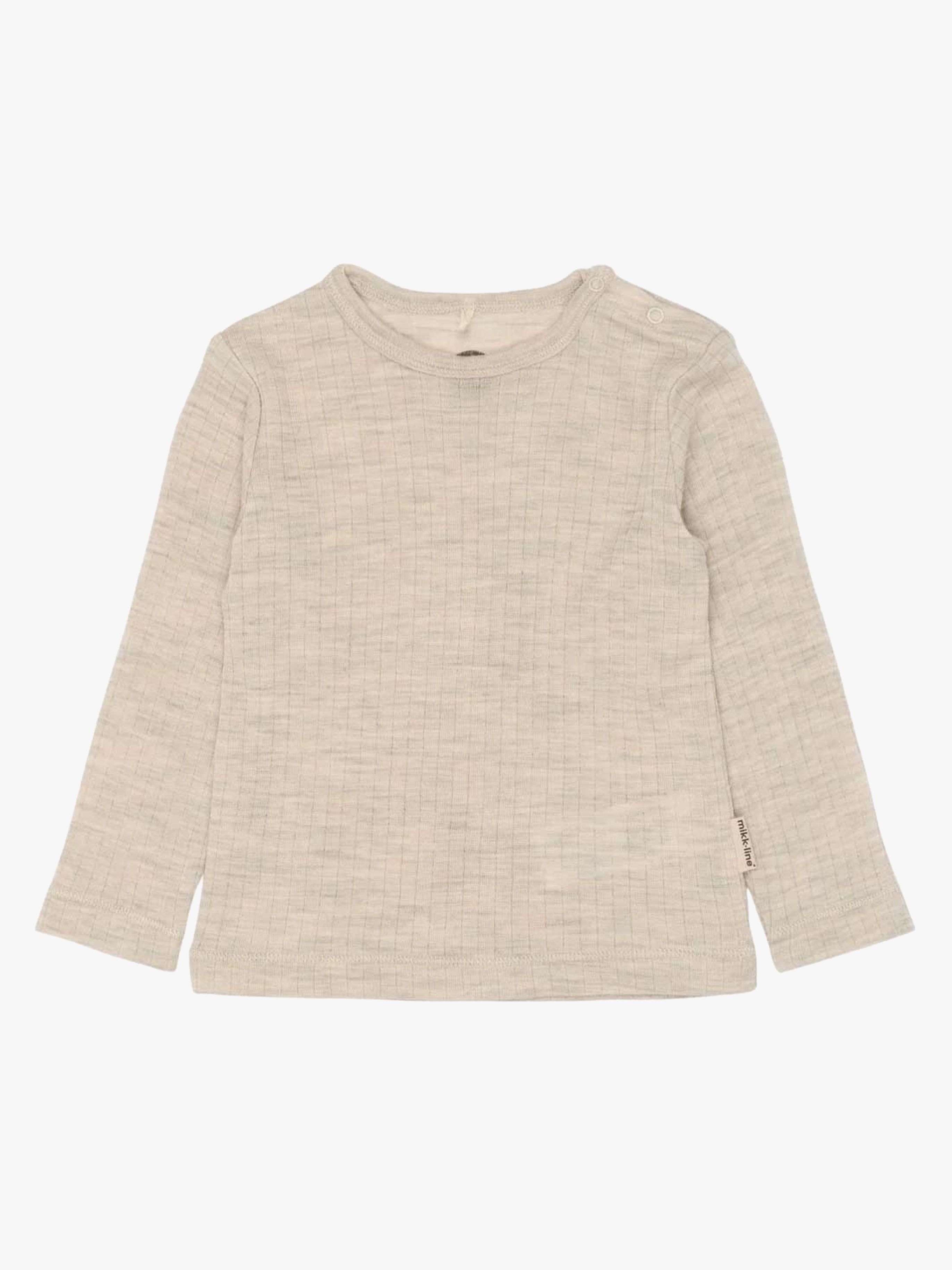 Mikk-Line  Långärmad T-shirt Barn Merinoull, Melange Offwhite, 110