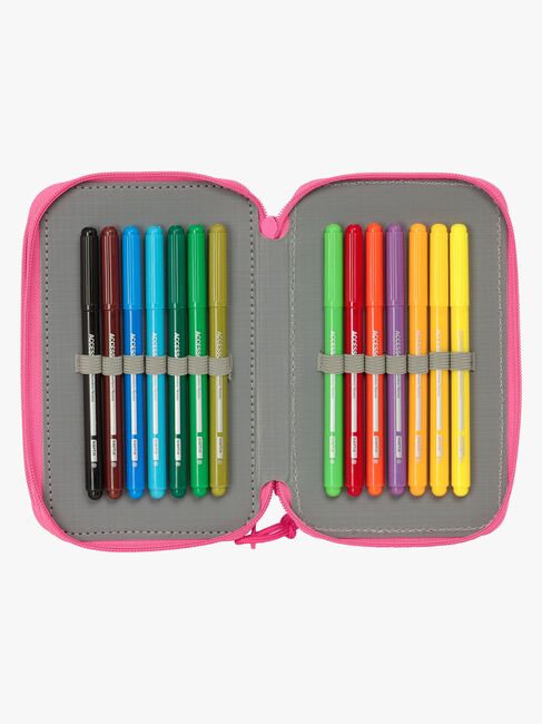 Disney Princess  Fyllt Trippelpennfodral 37 Delar, Rosa