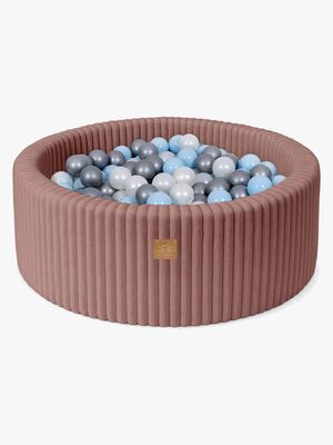 MeowBaby Churros Bällebad Ruby Pink, Blue/Silver