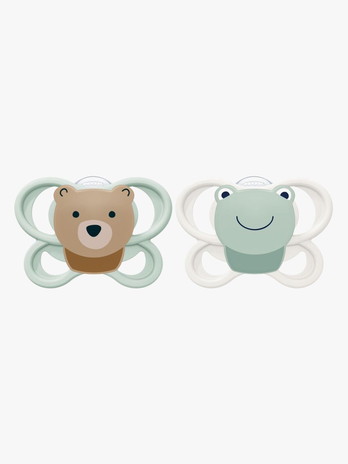 NUK Perfect Match Air Napp 2-Pack Stl 1, Bear/Frog