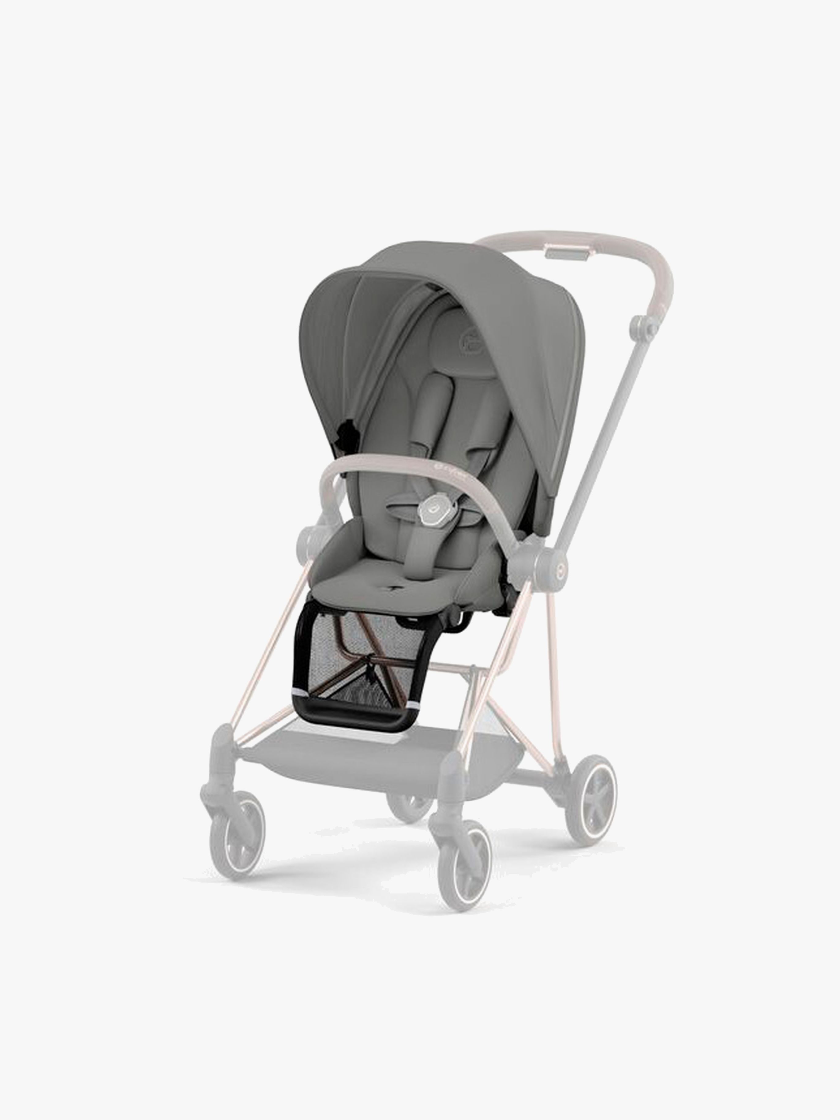 Cybex Mios Färgklädsel Mirage Grey – utbytesklädsel med mesh-ryggstöd till 22 kg