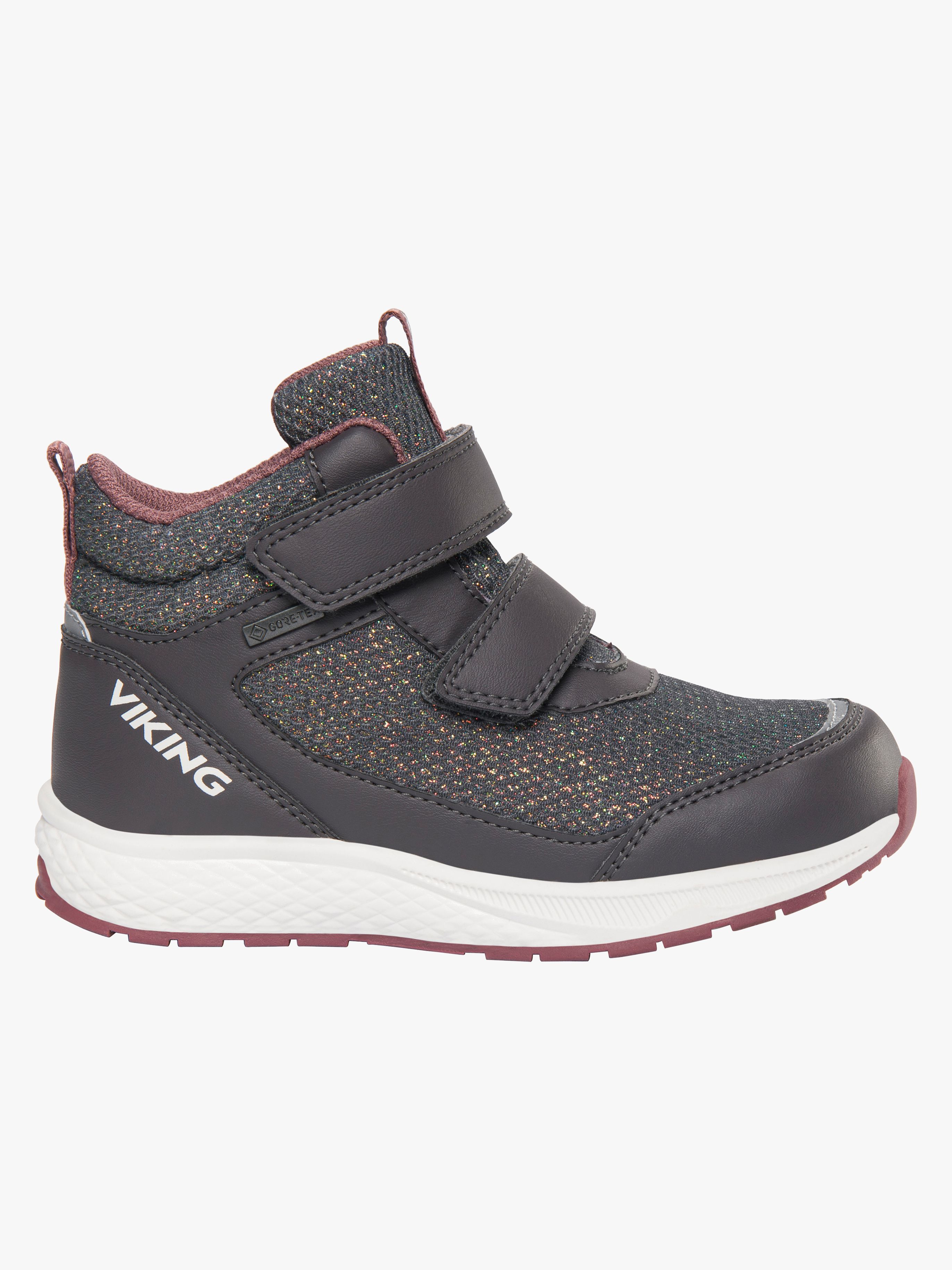 Viking Bouncy Glitter Mid 2V GTX Sneakers, Charcoal, 31