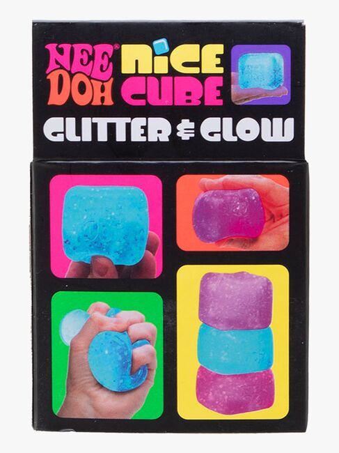 NeeDoh Nice Cube Glitter & Glow Stressboll Blandad