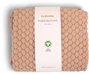 FILIBABBA  Stickad Filt, Ivory Cream