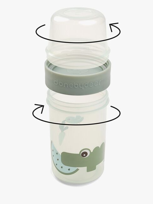 Done By Deer Croco To Go Two-Way Snacksbehållare, Green