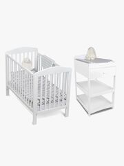 JLY ELLA Spjälsäng Dropside & Skötbord Dream Lux Vit