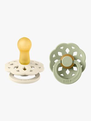 BIBS Boheme Napp 2-pack Latex Stl 2 Rund, Ivory/Sage