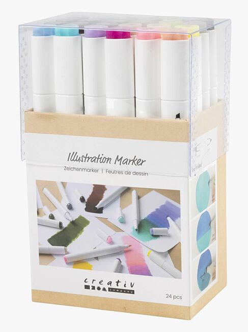 Creativ Company Alkoholbaserade Illustrationsmarkörer Pastell 24st