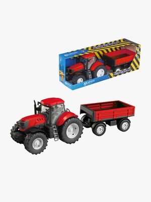 Traktor Med Lav Tilhenger, Rød