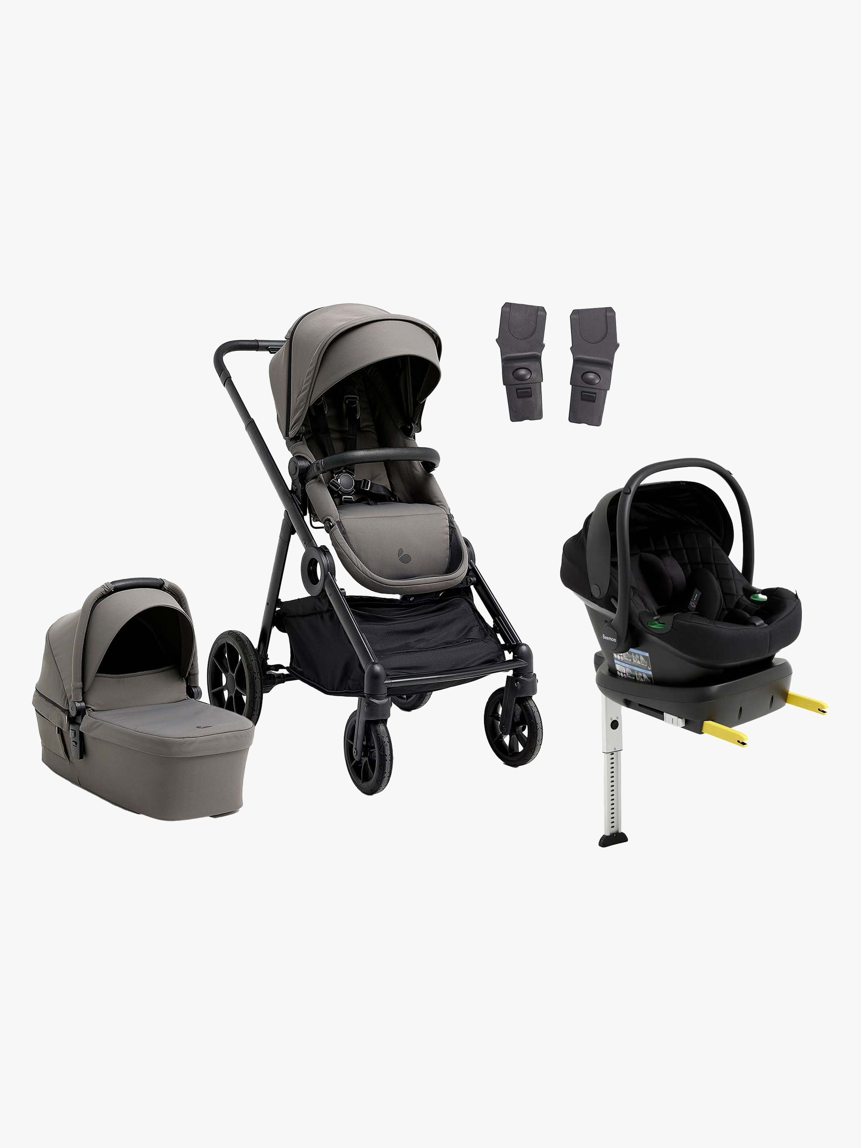 Beemoo Pro Multi 2 Duovagn Inkl. Route i-Size Babyskydd &  Bas Mocha Grey/Black Stone