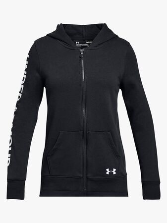 Under Armour Rival Full Zip Huvtröja, Black
