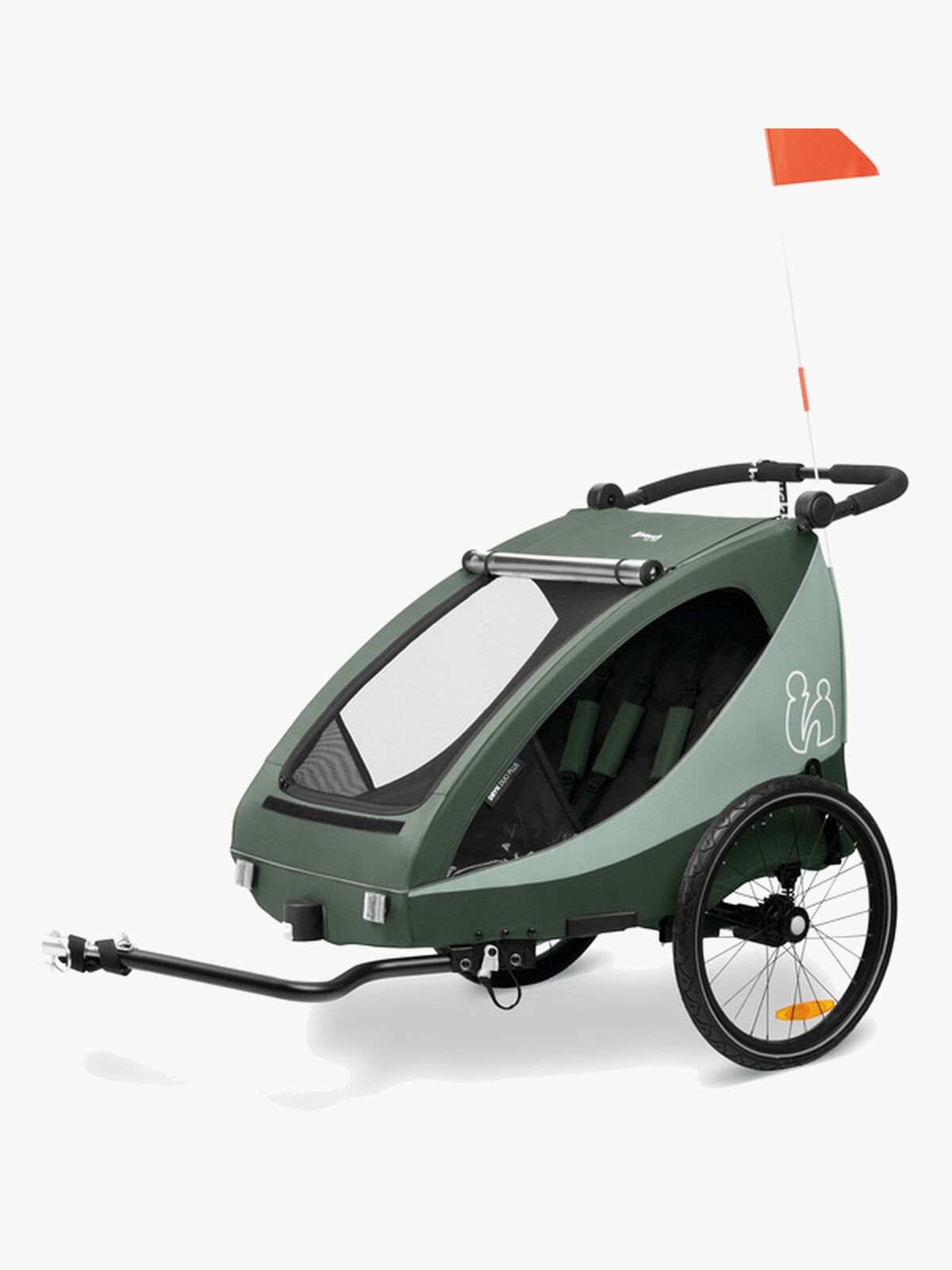 Hauck Dryk Duo Plus Cykelvagn, Dark Green