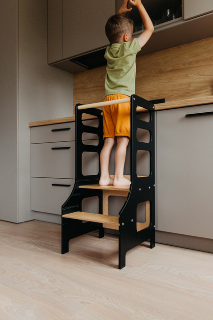 Duck Woodworks Justerbar Hjälpa Till Pall, Svart