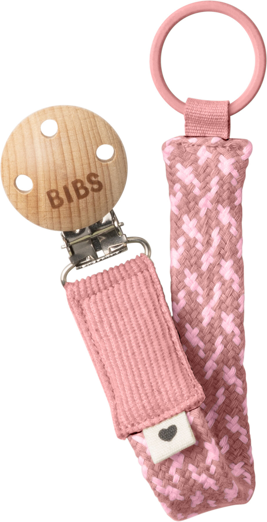 BIBS Braid Napphållare Dusty Pink/Baby Pink