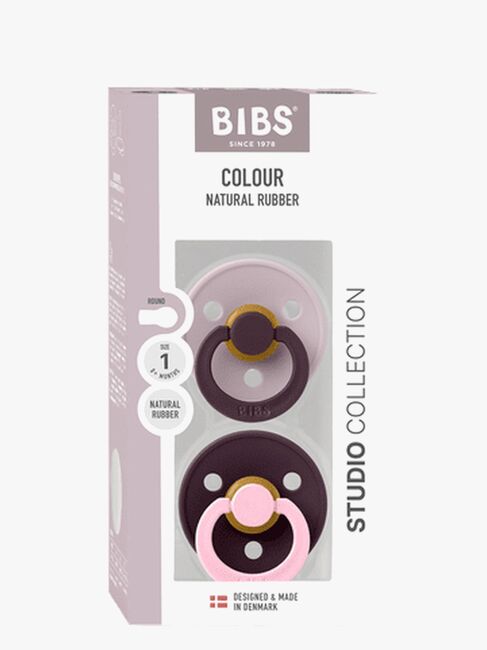 BIBS Studio Colour Fusion Napp 2-Pack Stl 1, Dusky Lilac Plum mix