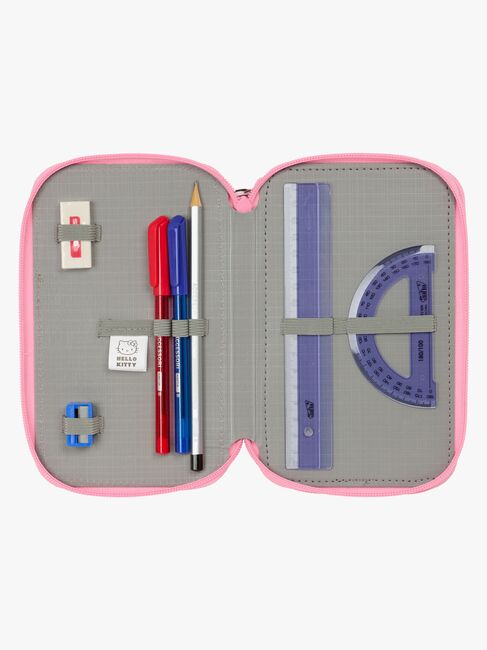 Hello Kitty  Fyllt Trippelpennfodral 37 Delar, Rosa