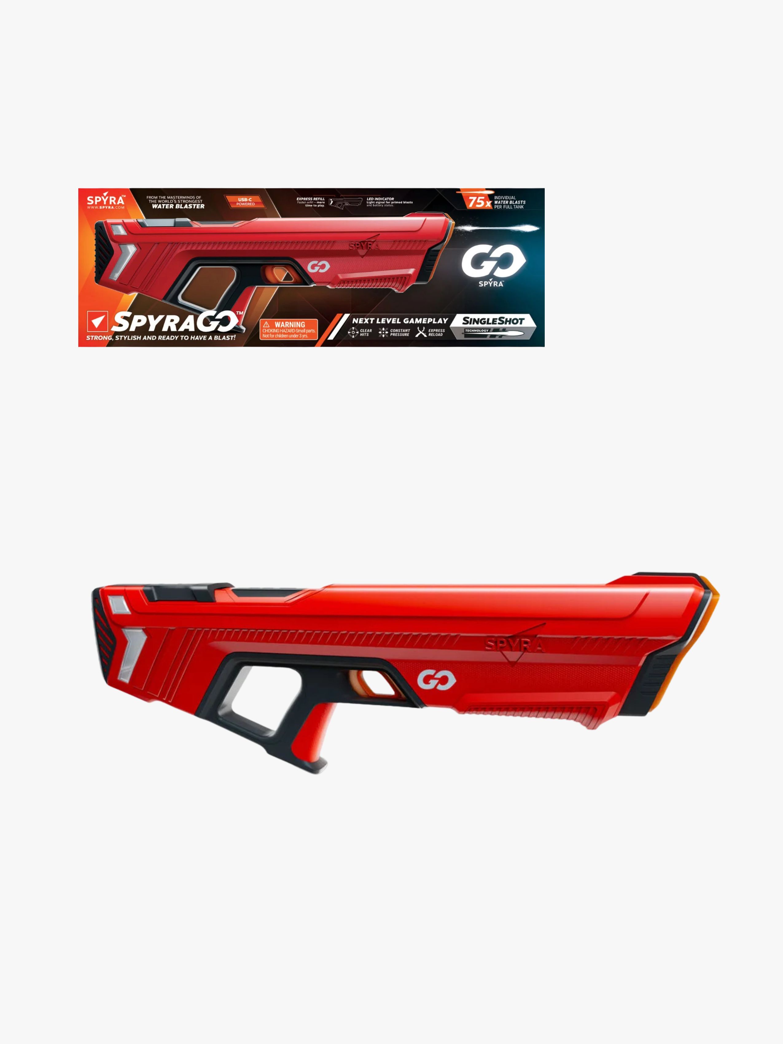 Spyra Vattenpistol Go, Röd