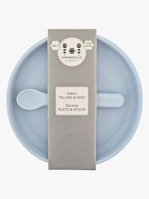 Summerville Tallrik & Sked Silikon, Cloud Blue
