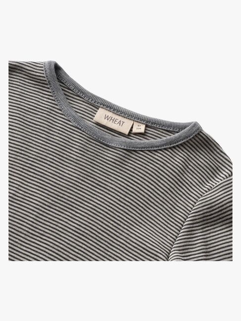 Wheat Alfie Långärmad Topp Merinoull, Navy Stripe