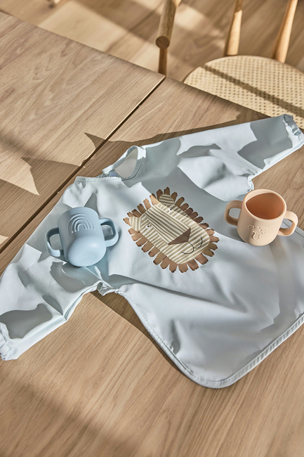 OYOY Lobo Lejon  Långärmad Haklapp, Ice Blue