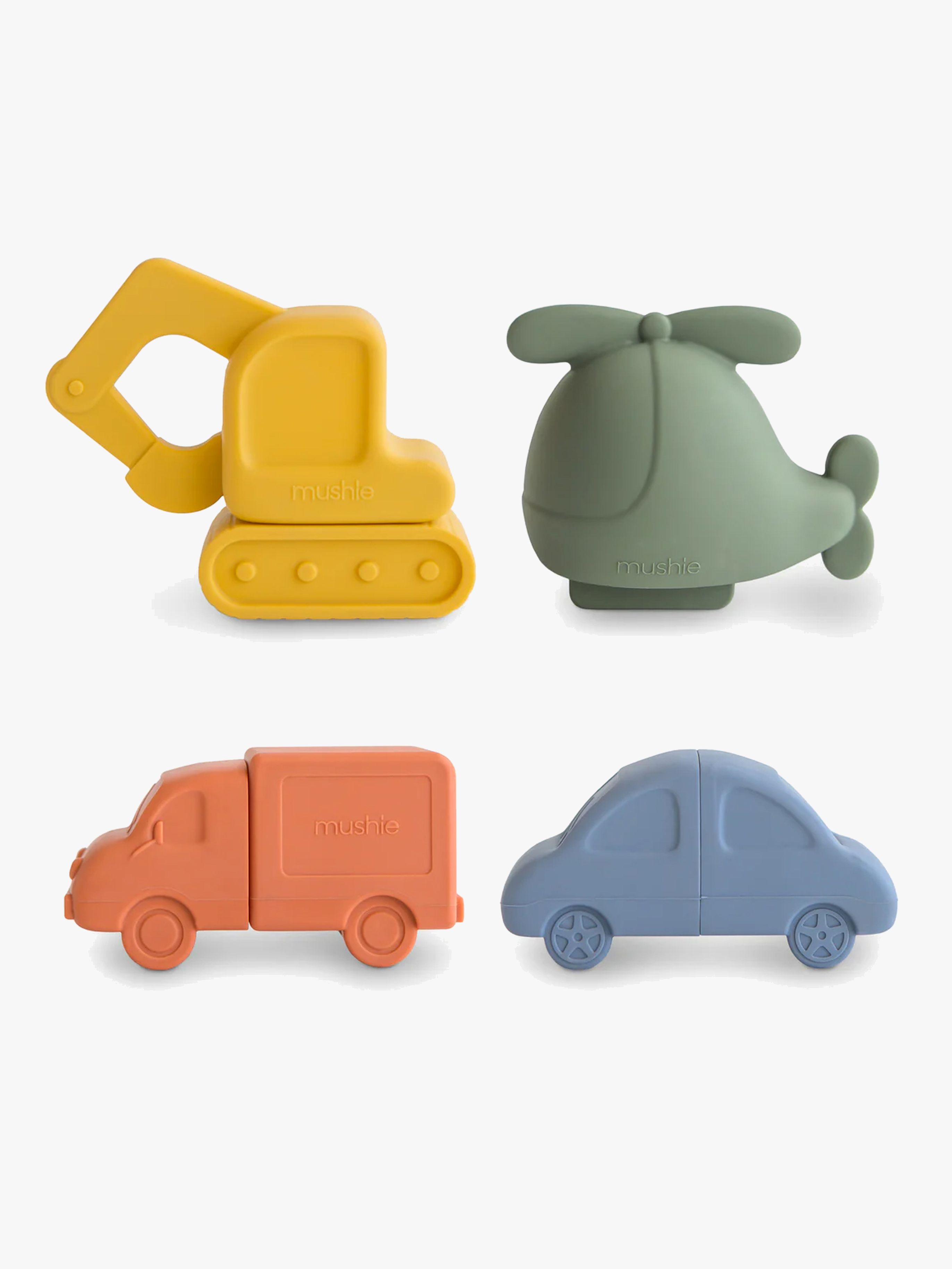 Mushie Badleksaker Fordon 4-Pack