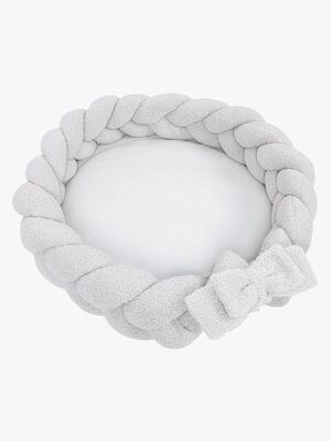 MeowBaby Bearly Babynest med Flätat Skydd & Lekmatta, Offwhite