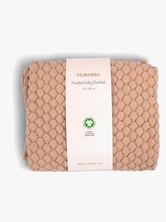 FILIBABBA  Stickad Filt, Ivory Cream