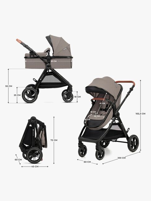 Kinderkraft ESME PRO 3-in-1 Duovagn Travelsystem, Sand Beige