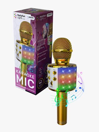 PartyFunLights Karaoke-mikrofon Bluetooth, Guld