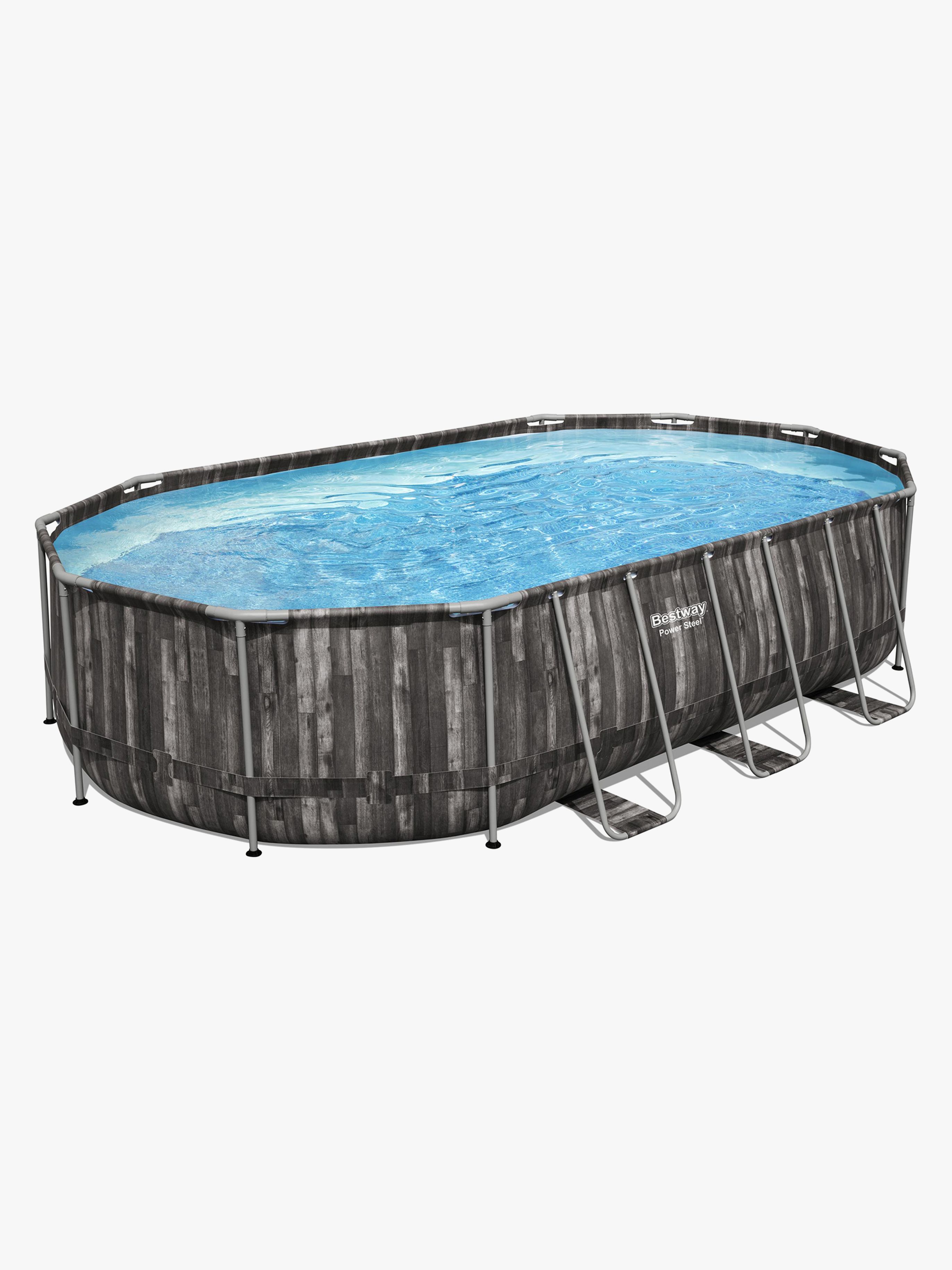 Bestway Power Steel Oval Poolset – 610×366×122 cm, stål