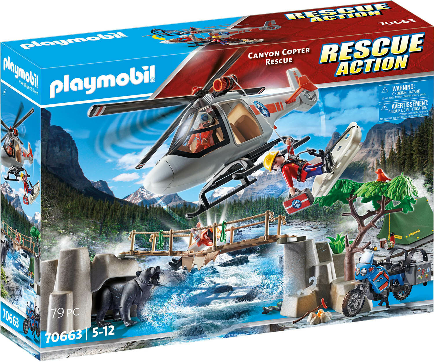 Playmobil 70663 Rescue Action Lekset Ravin Räddningshelikopter