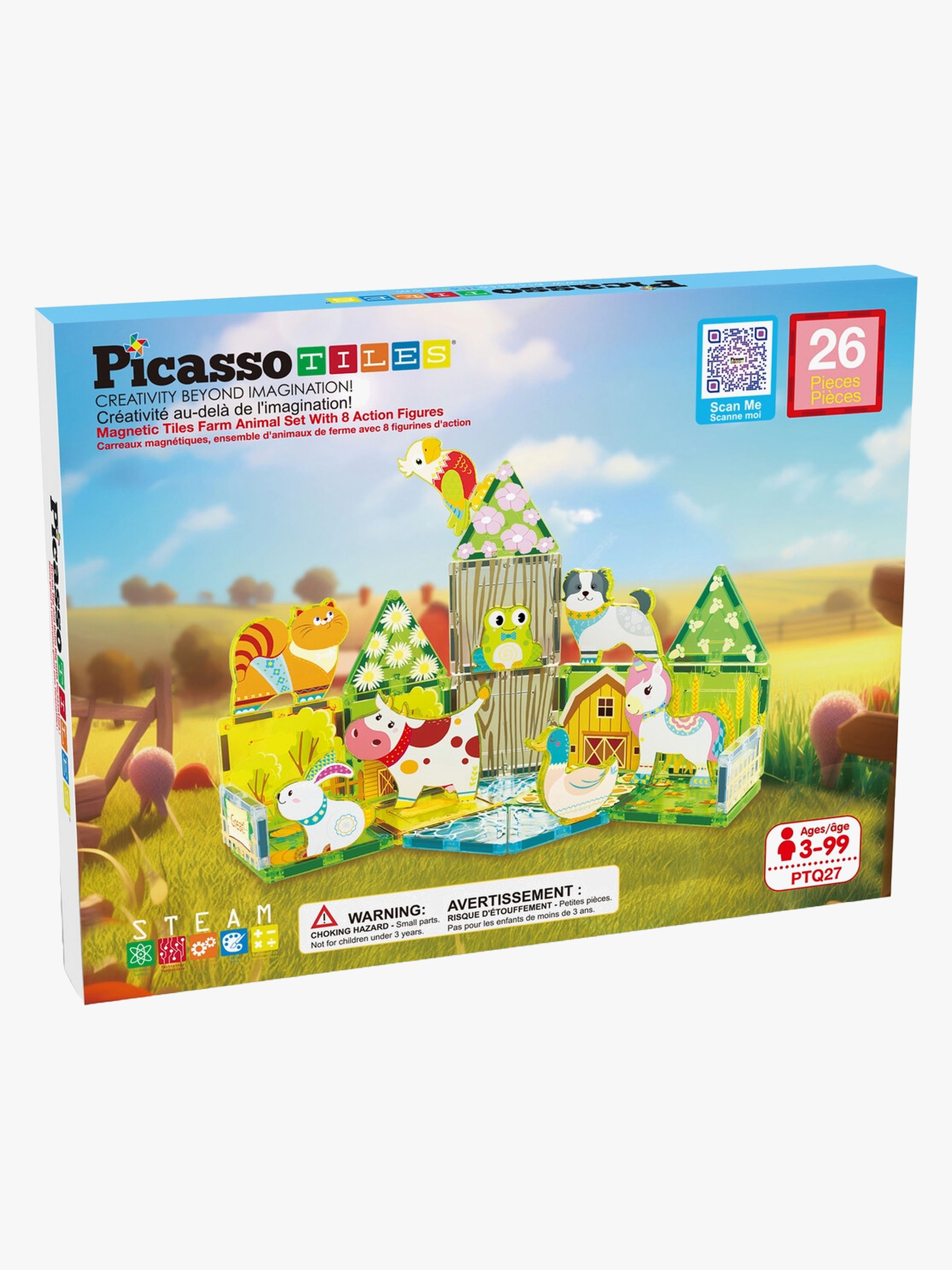 PicassoTiles Byggsats Bondgård med 8 Djur 26 Delar