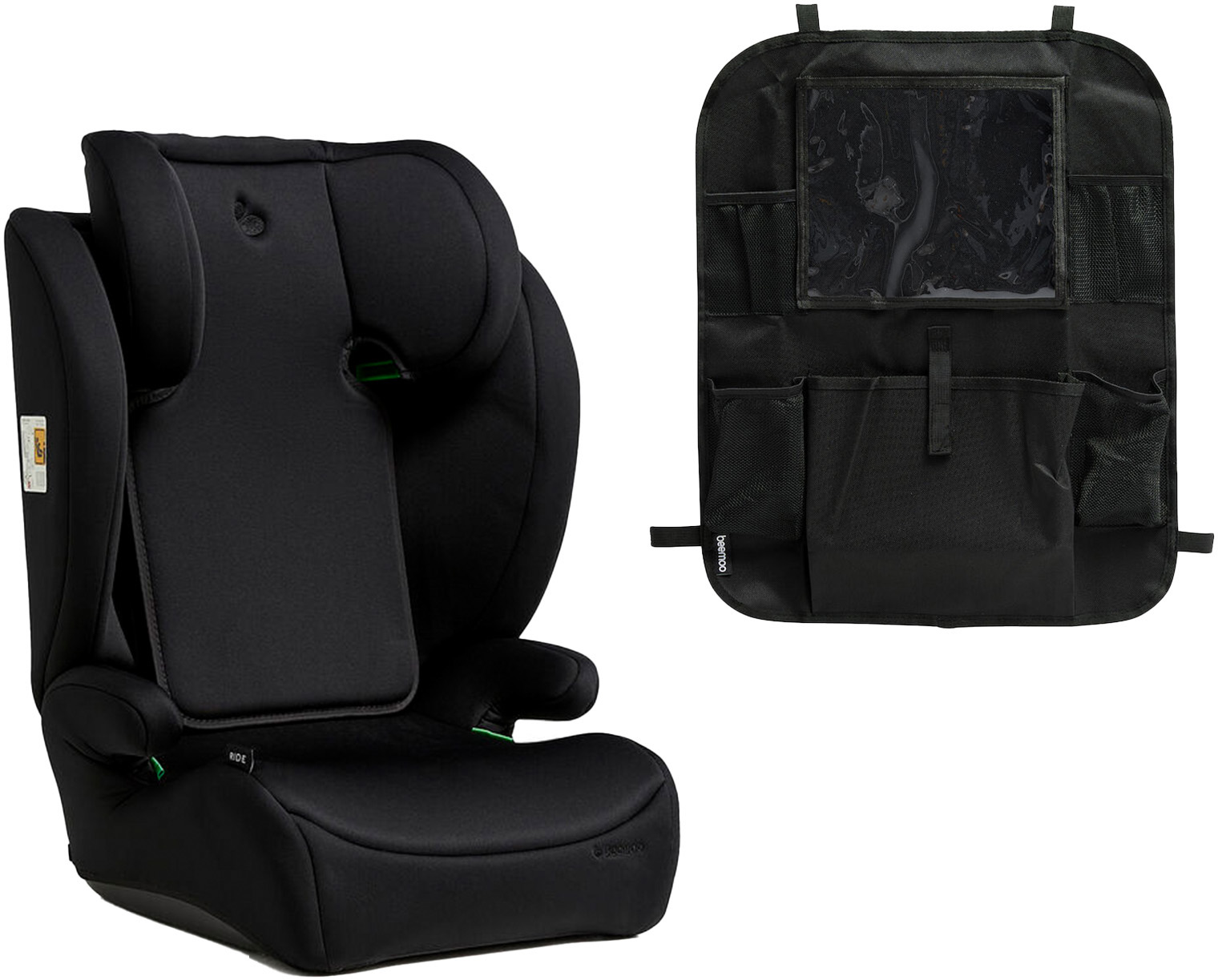 Beemoo Ride i-Size Bältesstol inkl. Beemoo Smart Organizer, Black Stone