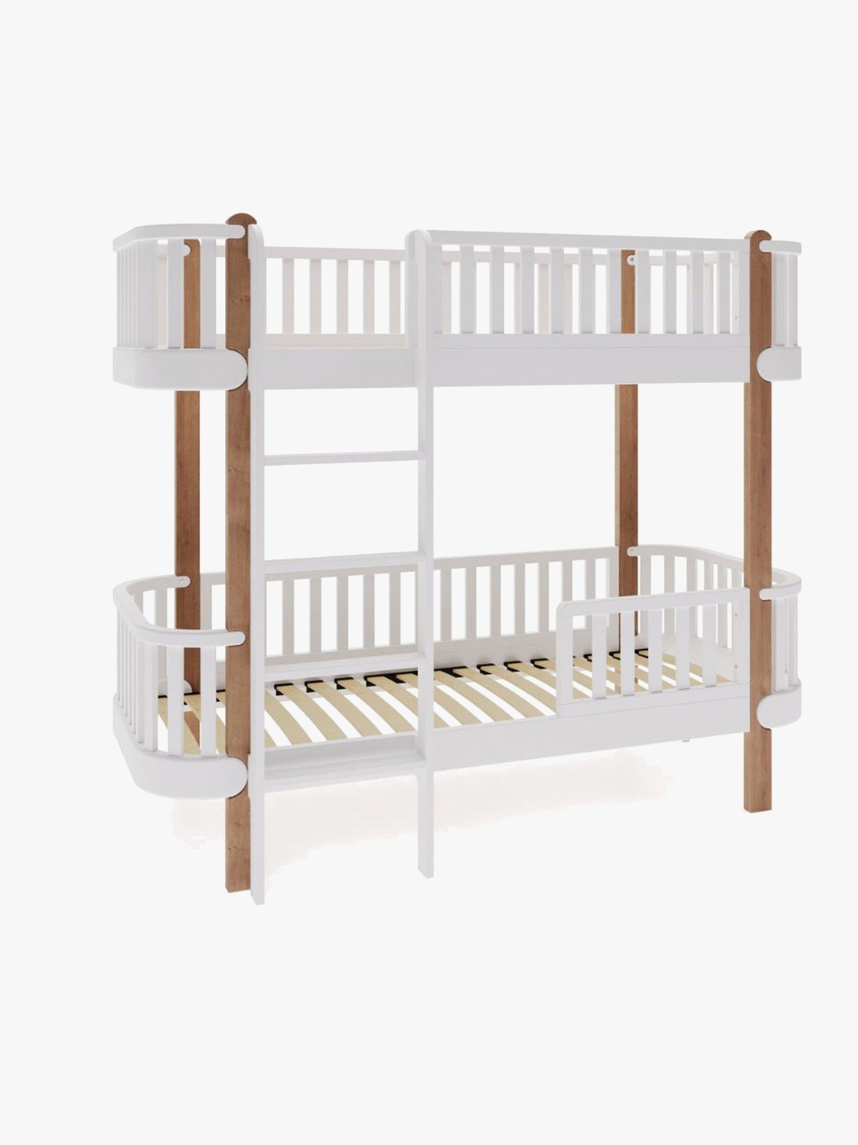 YappyKids Étude Våningssäng – bokträ, 80×190 cm, höger/vänster stege