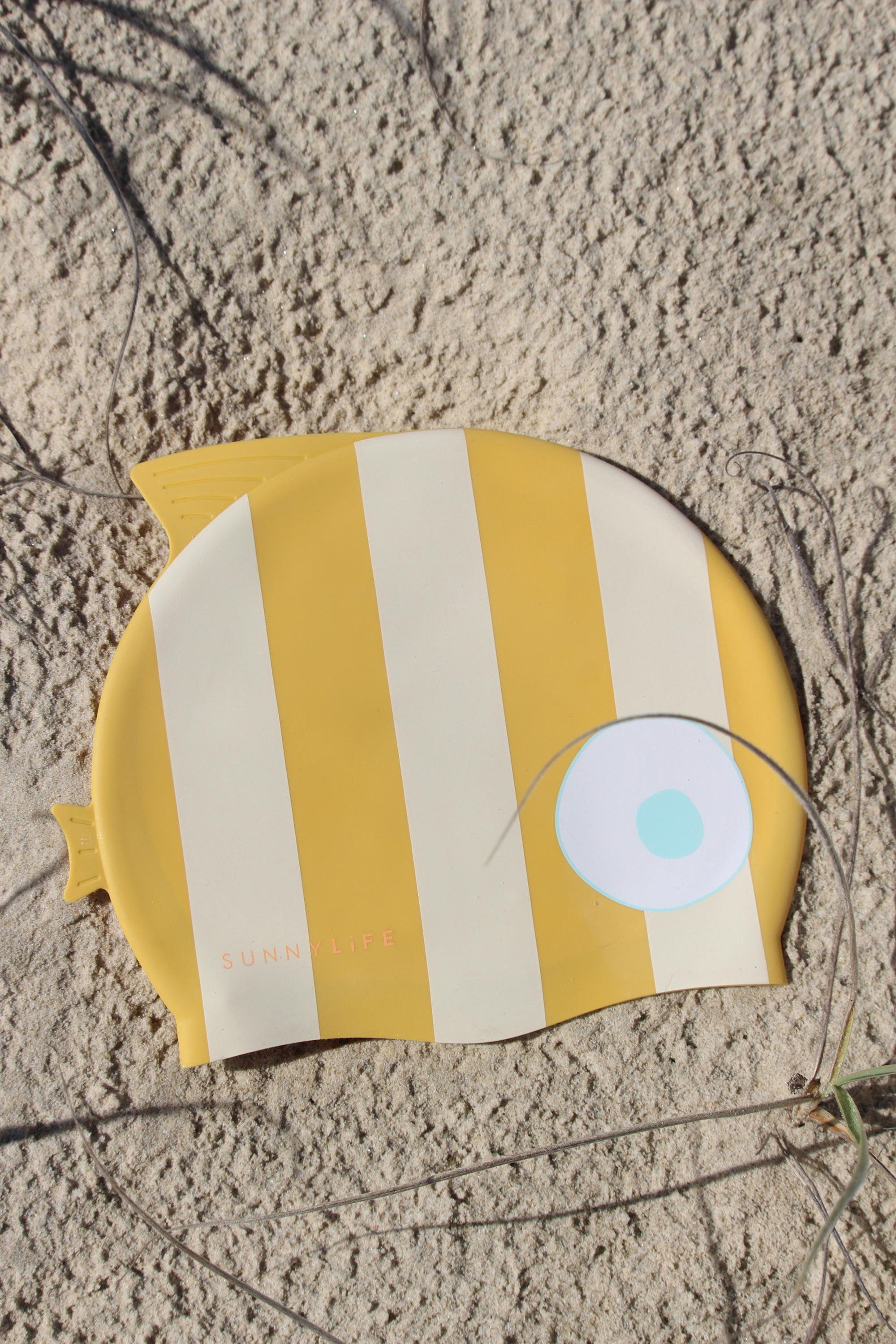 SUNNYLiFE Badmössa, Finn the Fish Mustard Stripe