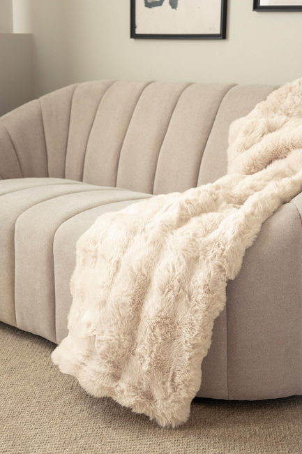 KMCarpets Bubble Pläd 150x220, Natur