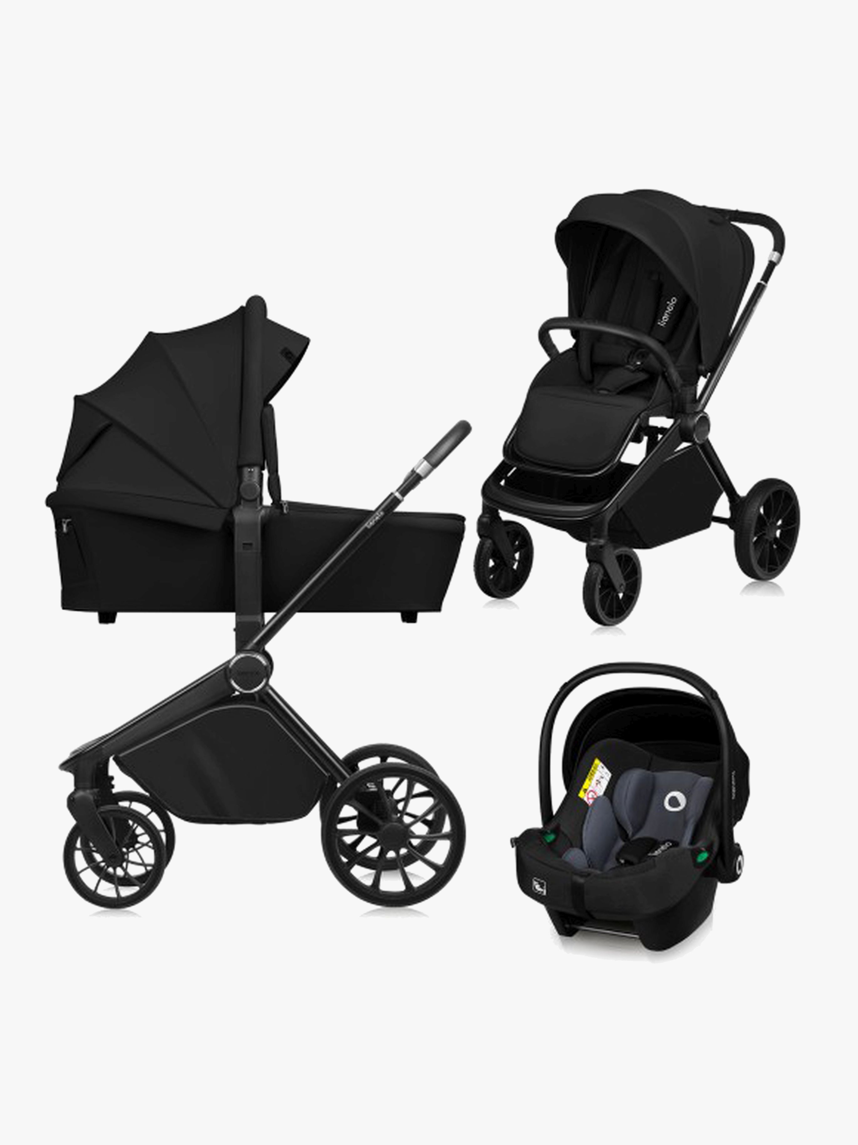 Lionelo MIKA Plus 3-in-1 Duovagn, Black Onyx