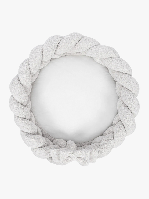 MeowBaby Bearly Babynest med Flätat Skydd & Lekmatta, Offwhite