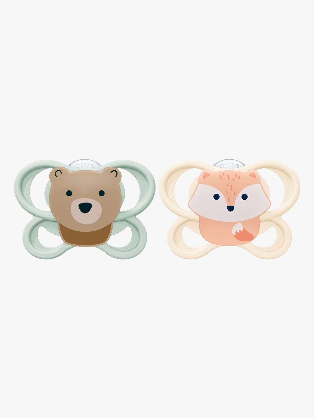 NUK Perfect Match Air Napp 2-Pack Stl 0, Fox/Bear
