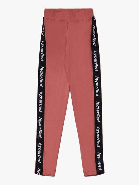 Hyperfied Tape Logo Tights, Withered Rose
