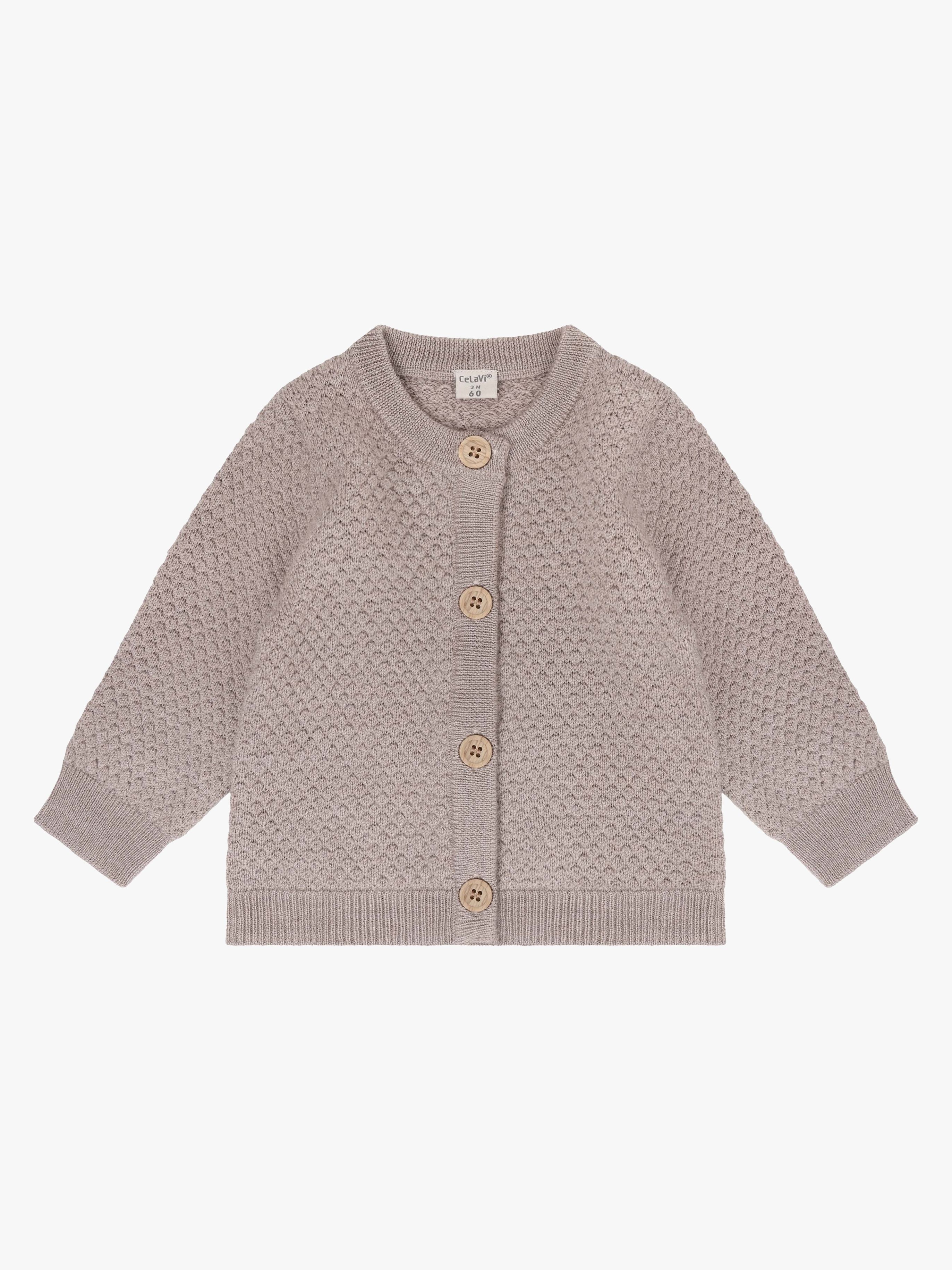 CeLaVi Stickad Kofta Merinoull, Mocha Meringue Melange, 80